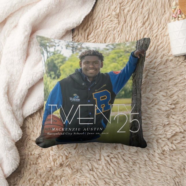 Simple Graduation | Modern Script Photo Keepsake Cushion (Blanket)