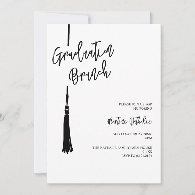 simple graduation party brunch invitations (Front)