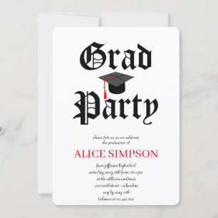 Simple  Graduation Party Invitations