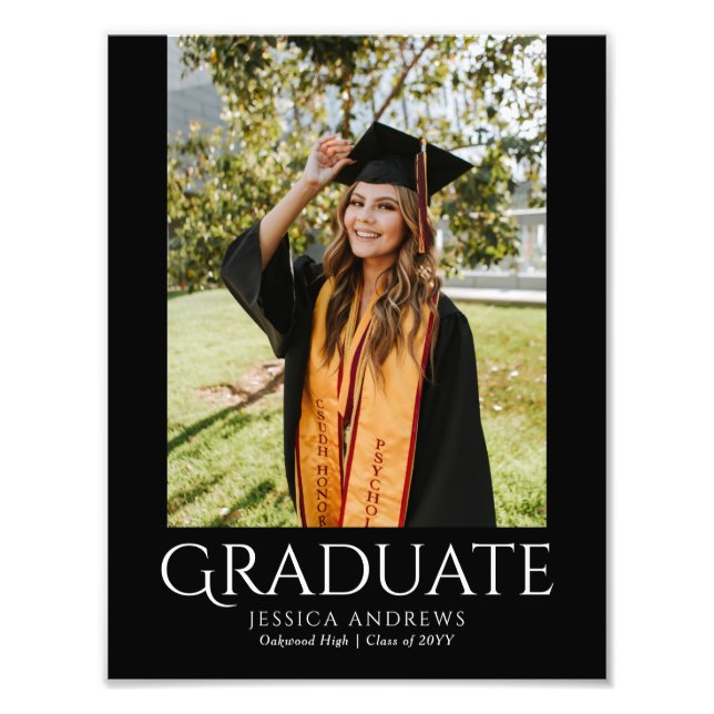Simple Graduation Stylish Modern Graduate Photo (Front)