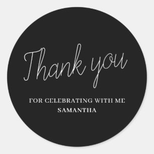 Simple Graduation Thank You  Classic Round Sticker