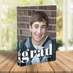 Simple Graduation Typography Acrylic Photo Block