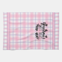 Simple Grandma's Sweet Treats Plaid Kitchen Towel