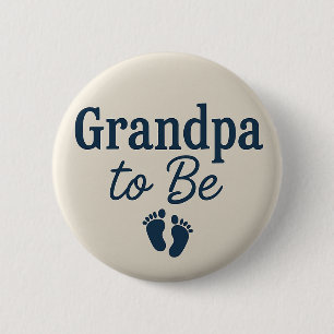 Simple Grandpa to be baby feet 6 Cm Round Badge