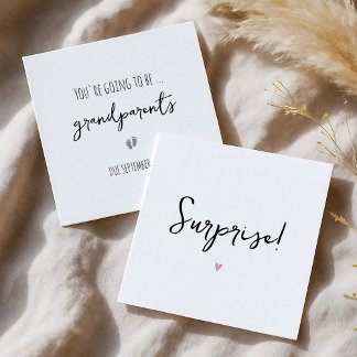 Simple Grandparents Pregnancy Announcement Card