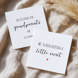 Simple Grandparents Pregnancy Announcement Card