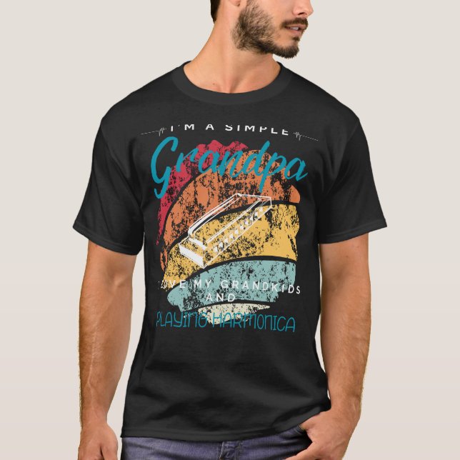 Simple Grandpas Harmonica Tune - Whimsical Tee for (Front)