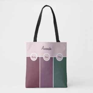 Simple Graphic Purple Green Style Tote Bag