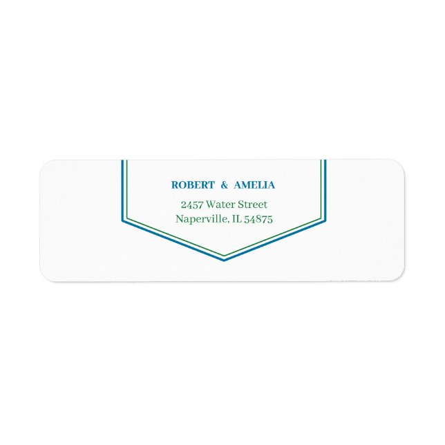 Simple Green And Blue Custom Return Address (Front)