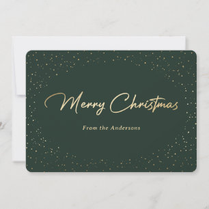 Simple Green and Gold Foil Christmas Cards