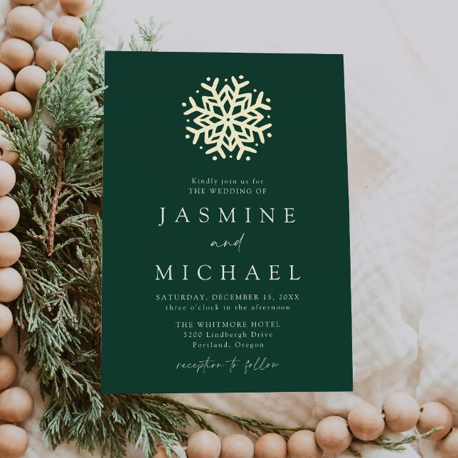 Simple Green and Gold Snowflake Wedding (Creator Uploaded)