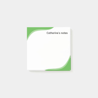 Simple green & black waves customisable post-it notes