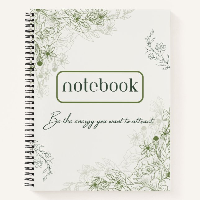 Simple green botanical notebook (Front)