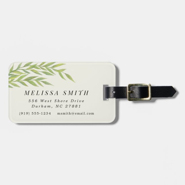 Simple Green Branch Luggage Tag (Front Horizontal)