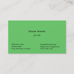 simple, green business card. business card