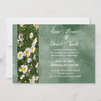 Simple Green Catholic Wedding Invitation