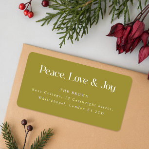 Simple Green Christmas Holiday Return Address Label