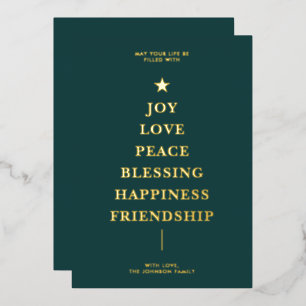 Simple Green Christmas Message Tree 
