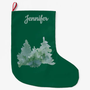 Simple green Christmas Tree named Large Christmas Stocking