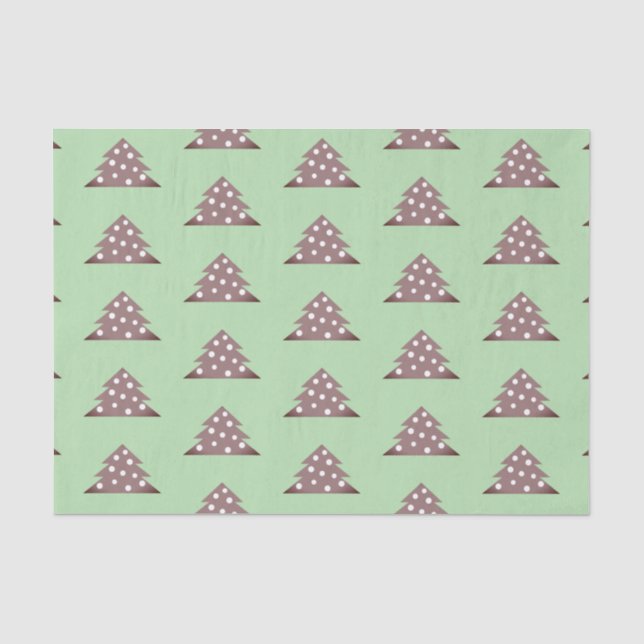 Simple Green Christmas tree Patten Holiday Tissue Paper (Front)