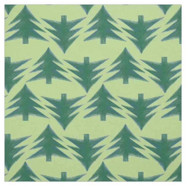 Simple Green Christmas Tree Pattern Unisex Natural Fabric (Swatch)