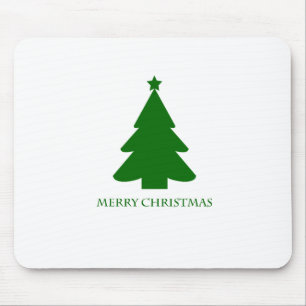 Simple green cristmas tree mouse pad
