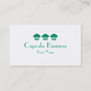 Simple green cupcakes bakery business cards