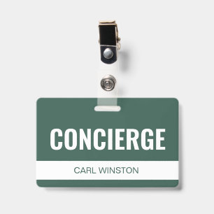 Simple Green Custom Hotel Concierge Employee ID Badge