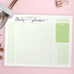 Simple Green Daily Hourly Planner From 6AM - 10 PM Notepad<br><div class="desc">If you like to be organised during every hour of the day,  then this personalised planner is perfect for you. With green shades and modern font combinations,  this template is simple to use and completely customisable.</div>