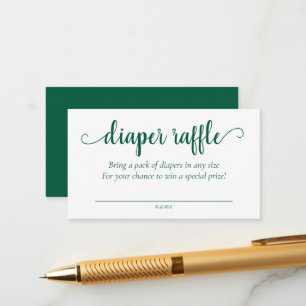 Simple Green Diaper Raffle   Hunter Baby Shower Enclosure Card