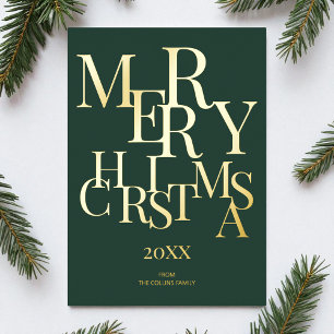 Simple Green Elegant Minimalist Merry Christmas
