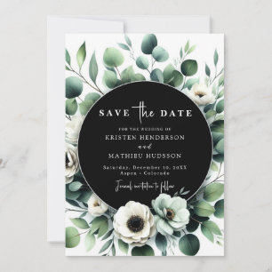 Simple Green Eucalyptus Digital Wedding Save The Date