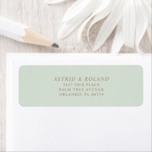 Simple Green & Faux Gold Return Address