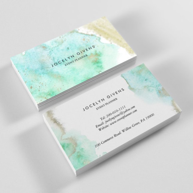 Simple Green Gold Business Card (Creator Uploaded)