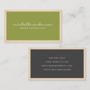 Simple Green Grey   Sleek Business Card