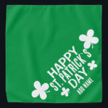 Simple green Happy St. Patrick`s day typography Bandana<br><div class="desc">A cute green bandanna with simple typography that says Happy St. Patrick's Day is the ideal bandanna for St. Patrick's Day. It is also ideal as a gift for all pet lovers,  dog lovers,  cat lovers. Write your pet's name and feel lucky.</div>