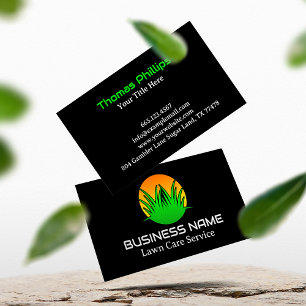 Simple Green Lawn Care Logo Business Card