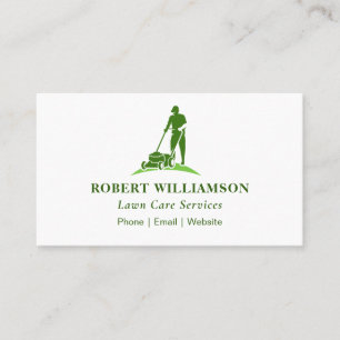 Simple Green Lawn Care Service Business Card