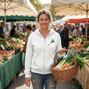 Simple Green Leek Vegetable Hoodie