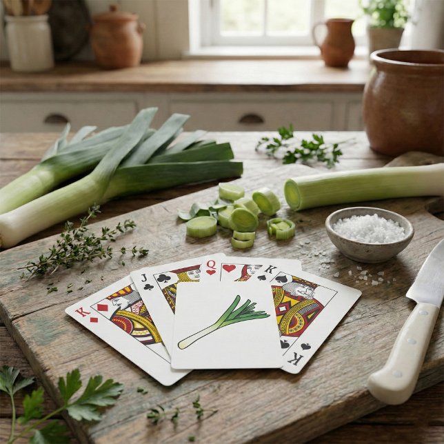 Simple Green Leek Vegetable Playing Cards (Creator Uploaded)