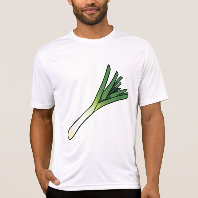 Simple Green Leek Vegetable T-Shirt (Front)