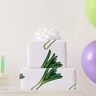 Simple Green Leek Vegetable Wrapping Paper