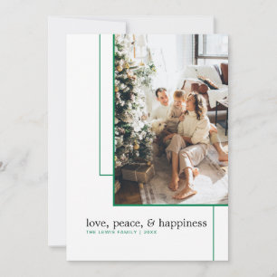 Simple Green Line Photo Holiday Card