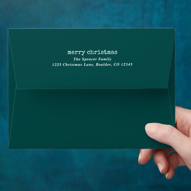Simple Green Merry Christmas Envelope (Hand)