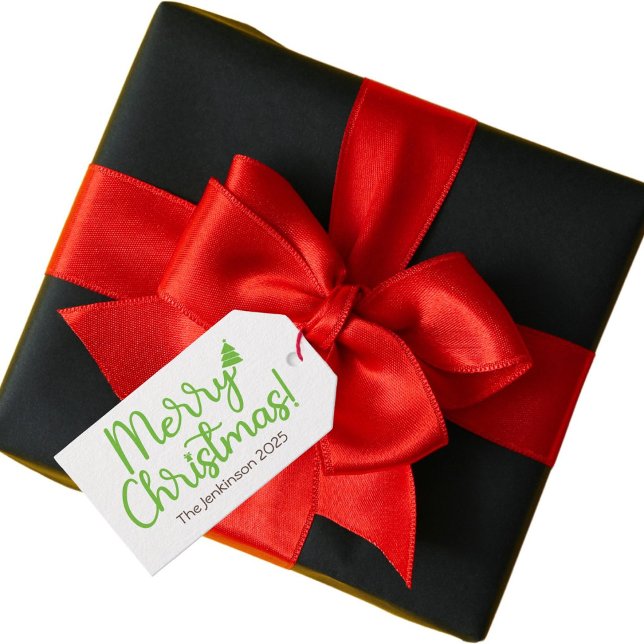 Simple Green Merry Christmas Gift Tag (Creator Uploaded)