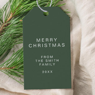 Simple Green Minimalist Christmas Gift Tags
