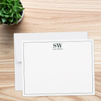 Simple Green Modern Personalised Monogram