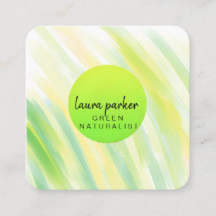 Simple Green Nature Professional Environment Square Business Card