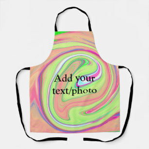 Simple green orange watercolor add your text name apron