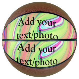 Simple green orange watercolor add your text name basketball